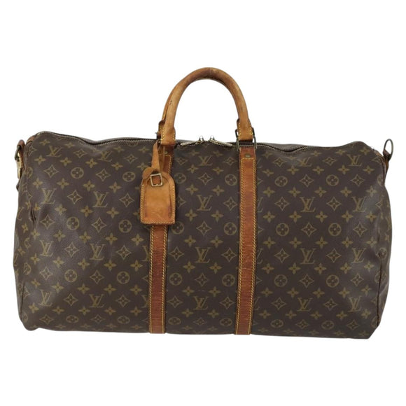 LOUIS VUITTON Monogram Keepall Bandouliere 55 Boston Bag M41414 LV Auth 158745