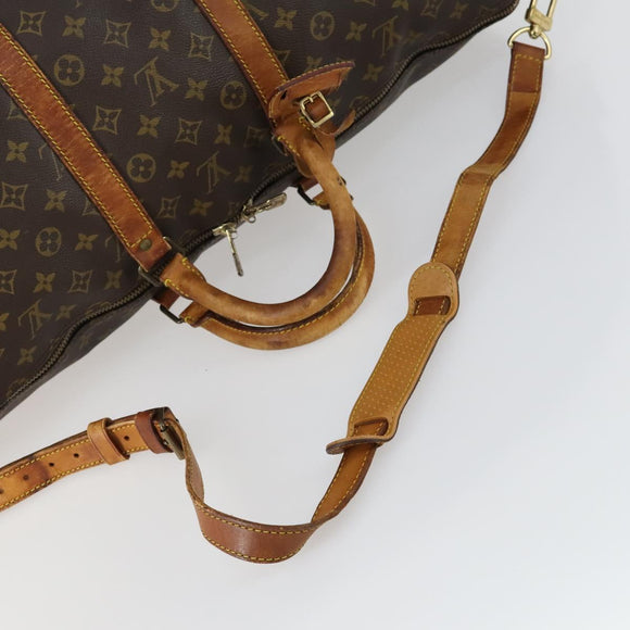 LOUIS VUITTON Monogram Keepall Bandouliere 55 Boston Bag M41414 LV Auth 158745