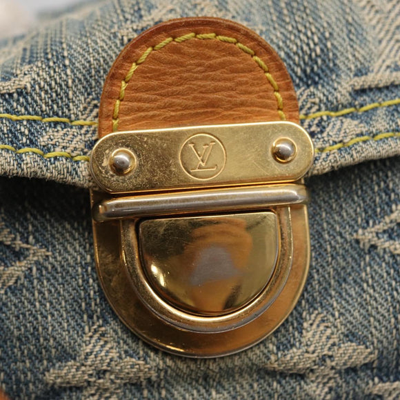 LOUIS VUITTON Monogram Denim Mini Pretty Raye Hand Bag Blue M95333 Auth 158782