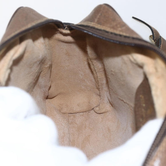 GUCCI GG Supreme Web Sherry Line Bag PVC Beige Gold 904 02 004 Auth 158796