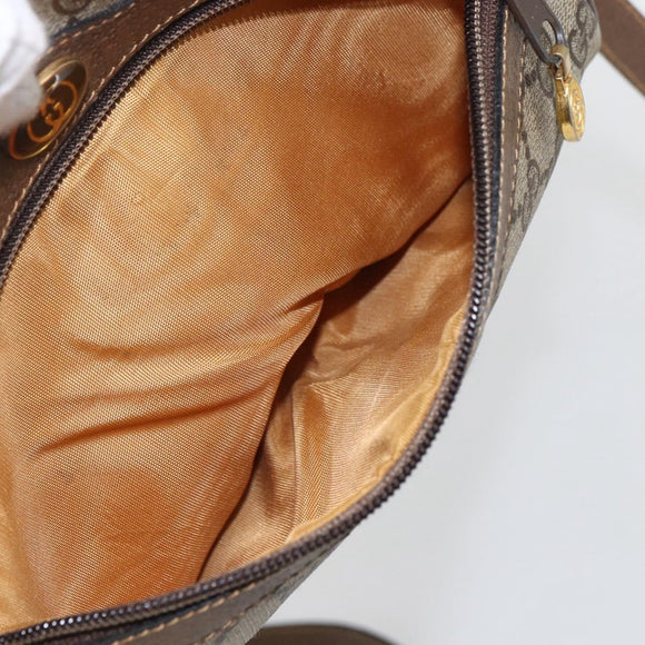 GUCCI GG Supreme Web Sherry Line Bag PVC Beige Gold 904 02 004 Auth 158796