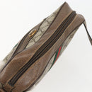 GUCCI GG Supreme Web Sherry Line Bag PVC Beige Gold 904 02 004 Auth 158796-6