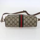 GUCCI GG Supreme Web Sherry Line Bag PVC Beige Gold 904 02 004 Auth 158796-5