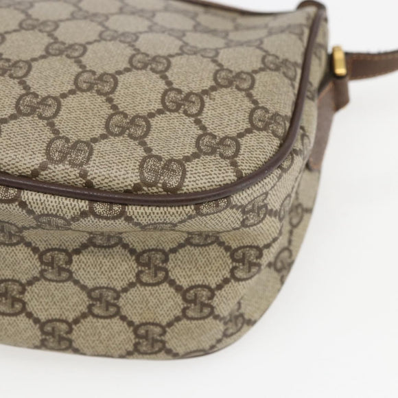 GUCCI GG Supreme Web Sherry Line Bag PVC Beige Gold 89 02 032 Auth 158797