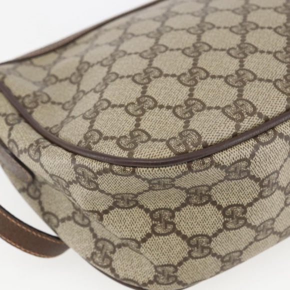 GUCCI GG Supreme Web Sherry Line Bag PVC Beige Gold 89 02 032 Auth 158797