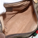 GUCCI GG Supreme Web Sherry Line Bag PVC Beige Gold 89 02 032 Auth 158797-10