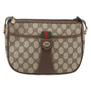GUCCI GG Supreme Web Sherry Line Bag PVC Beige Gold 89 02 032 Auth 158797-13