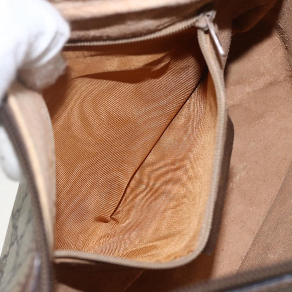 GUCCI GG Supreme Web Sherry Line Bag PVC Beige Gold 89 02 032 Auth 158797