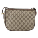 GUCCI GG Supreme Web Sherry Line Bag PVC Beige Gold 89 02 032 Auth 158797-2