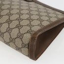 GUCCI GG Supreme Web Sherry Line Clutch Bag PVC Beige 89 01 033 Auth 158798-10