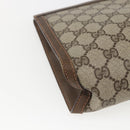 GUCCI GG Supreme Web Sherry Line Clutch Bag PVC Beige 89 01 033 Auth 158798-11