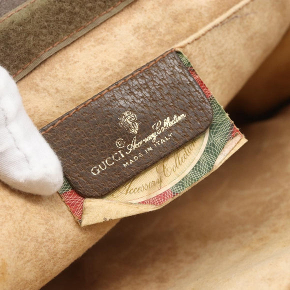 GUCCI GG Supreme Web Sherry Line Clutch Bag PVC Beige 89 01 033 Auth 158798