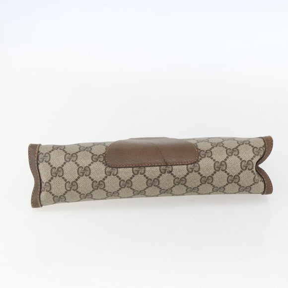 GUCCI GG Supreme Web Sherry Line Clutch Bag PVC Beige 89 01 033 Auth 158798