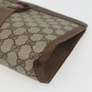 GUCCI GG Supreme Web Sherry Line Clutch Bag PVC Beige 89 01 033 Auth 158798-8