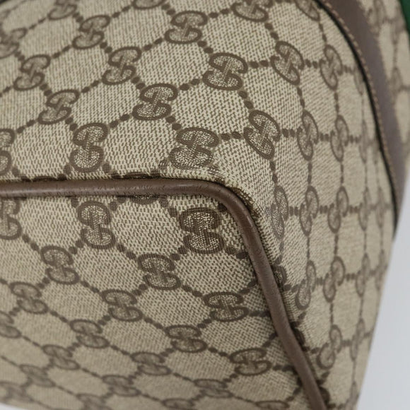 GUCCI GG Supreme Web Sherry Line Bag PVC Leather Beige 69 02 007 Auth 158799