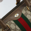 GUCCI GG Supreme Web Sherry Line Bag PVC Leather Beige 69 02 007 Auth 158799-14