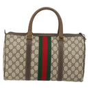 GUCCI GG Supreme Web Sherry Line Bag PVC Leather Beige 69 02 007 Auth 158799-3