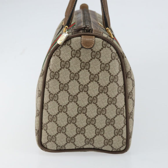 GUCCI GG Supreme Web Sherry Line Bag PVC Leather Beige 69 02 007 Auth 158799