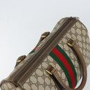 GUCCI GG Supreme Web Sherry Line Bag PVC Leather Beige 69 02 007 Auth 158799-6