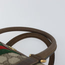 GUCCI GG Supreme Web Sherry Line Bag PVC Leather Beige 69 02 007 Auth 158799-8