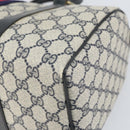 GUCCI GG Supreme Sherry Line Boston Bag PVC Navy Gold 010 378 Auth 158801-8