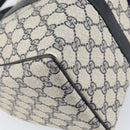 GUCCI GG Supreme Sherry Line Boston Bag PVC Navy Gold 010 378 Auth 158801-15