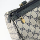 GUCCI GG Supreme Sherry Line Boston Bag PVC Navy Gold 010 378 Auth 158801-9