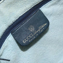 GUCCI GG Supreme Sherry Line Boston Bag PVC Navy Gold 010 378 Auth 158801-19
