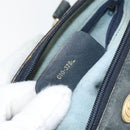 GUCCI GG Supreme Sherry Line Boston Bag PVC Navy Gold 010 378 Auth 158801-12