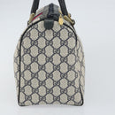 GUCCI GG Supreme Sherry Line Boston Bag PVC Navy Gold 010 378 Auth 158801-3