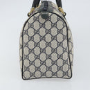 GUCCI GG Supreme Sherry Line Boston Bag PVC Navy Gold 010 378 Auth 158801-4