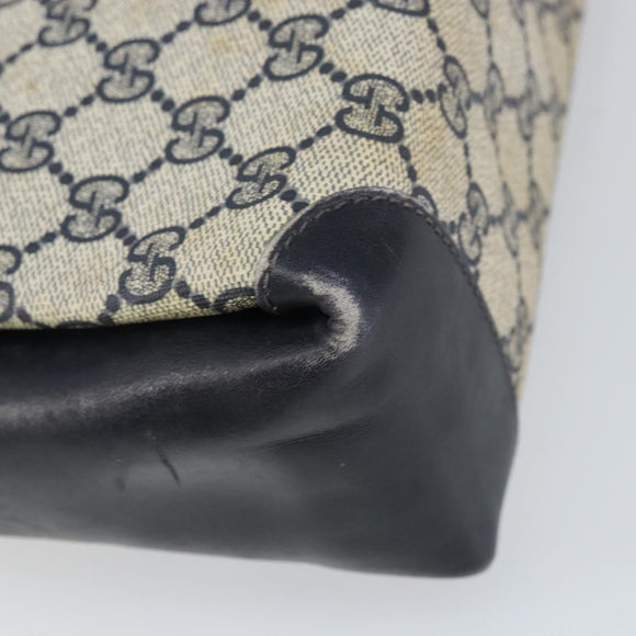 GUCCI GG Supreme Shoulder Bag PVC Navy Gold 001 085 1368 Auth 158804