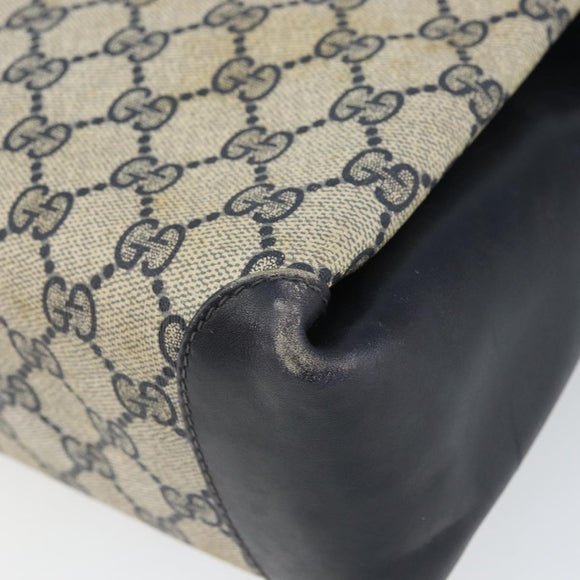 GUCCI GG Supreme Shoulder Bag PVC Navy Gold 001 085 1368 Auth 158804