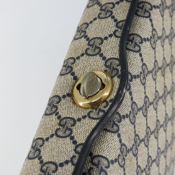 GUCCI GG Supreme Shoulder Bag PVC Navy Gold 001 085 1368 Auth 158804