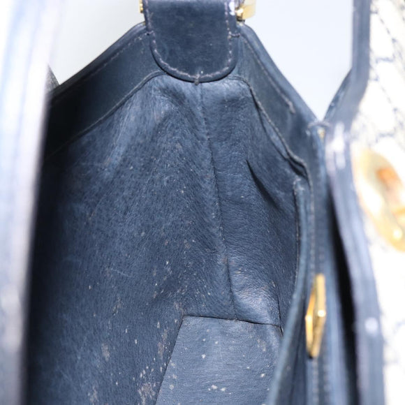 GUCCI GG Supreme Shoulder Bag PVC Navy Gold 001 085 1368 Auth 158804