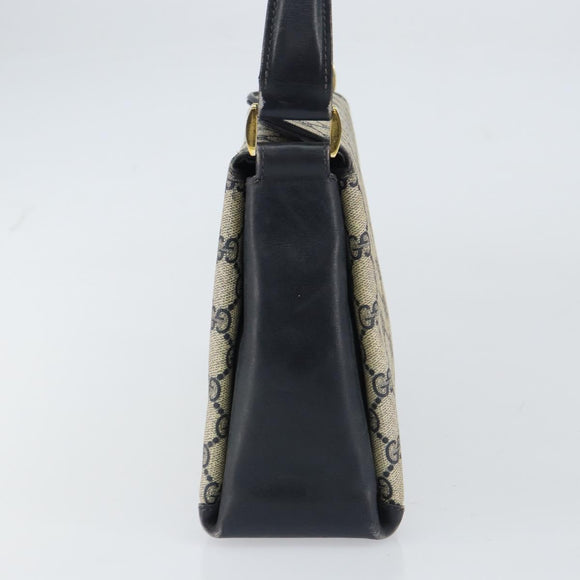 GUCCI GG Supreme Shoulder Bag PVC Navy Gold 001 085 1368 Auth 158804