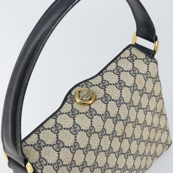 GUCCI GG Supreme Shoulder Bag PVC Navy Gold 001 085 1368 Auth 158804