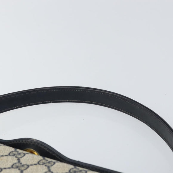 GUCCI GG Supreme Shoulder Bag PVC Navy Gold 001 085 1368 Auth 158804