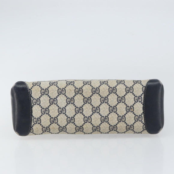 GUCCI GG Supreme Shoulder Bag PVC Navy Gold 001 085 1368 Auth 158804