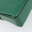 GUCCI Interlocking G Chain Shoulder Bag Leather Green Gold 607720 Auth 158806-13