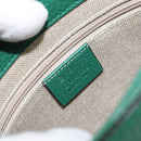 GUCCI Interlocking G Chain Shoulder Bag Leather Green Gold 607720 Auth 158806-16