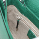 GUCCI Interlocking G Chain Shoulder Bag Leather Green Gold 607720 Auth 158806-21
