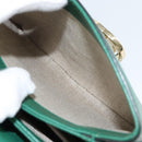 GUCCI Interlocking G Chain Shoulder Bag Leather Green Gold 607720 Auth 158806-23