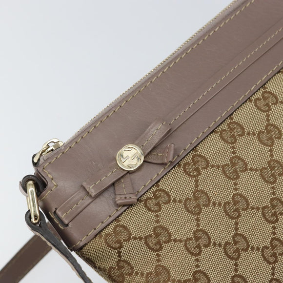 GUCCI GG Canvas Web Sherry Line Mayfair Bag Beige Gold 257065 Auth 158808