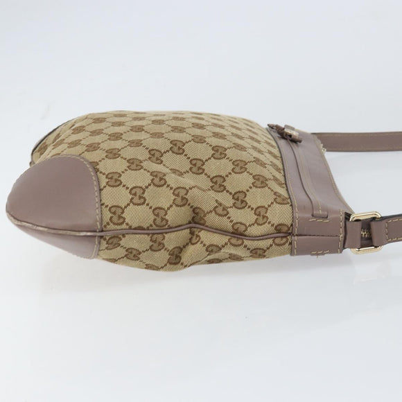GUCCI GG Canvas Web Sherry Line Mayfair Bag Beige Gold 257065 Auth 158808
