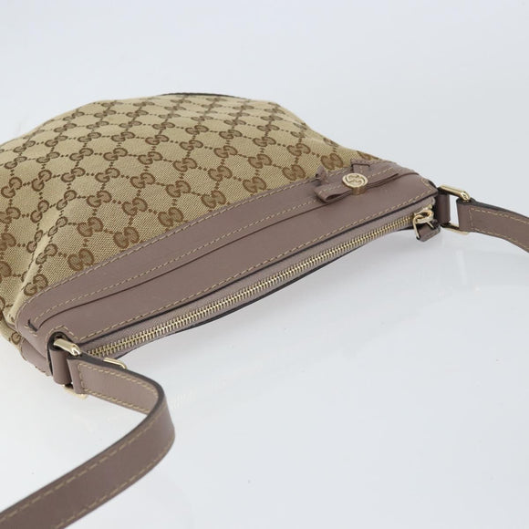 GUCCI GG Canvas Web Sherry Line Mayfair Bag Beige Gold 257065 Auth 158808