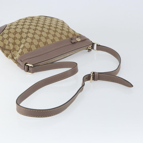 GUCCI GG Canvas Web Sherry Line Mayfair Bag Beige Gold 257065 Auth 158808