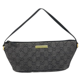 GUCCI GG Canvas Accessory Pouch Black Gold 07198 Auth 158810 - 0