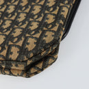 Christian Dior Trotter Canvas Shoulder Bag Navy Gold Auth 158813-15