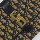 Christian Dior Trotter Canvas Shoulder Bag Navy Gold Auth 158813-17